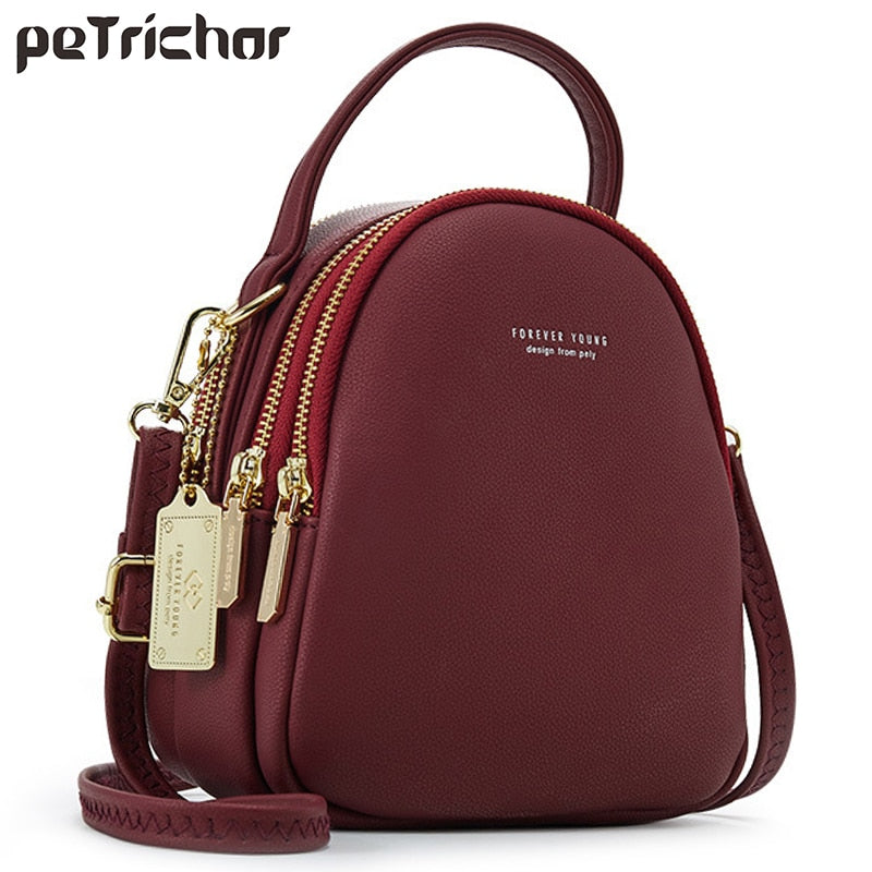 Leather Mini Backpack Purse - Orchid Unique