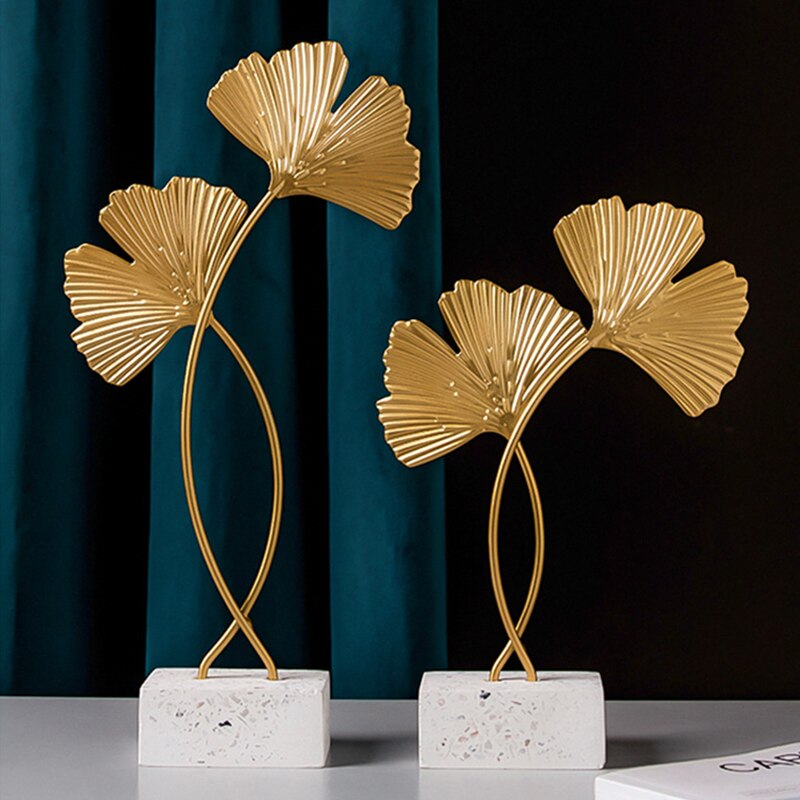 Vase + Nordic Iron Art Golden Ginkgo Leaf Plant - Orchid Unique
