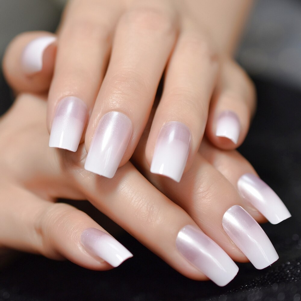 French Ballerina Coffin False Nails - Orchid Unique
