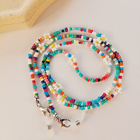 Mixed Color Beads Mask Strap - Orchid Unique