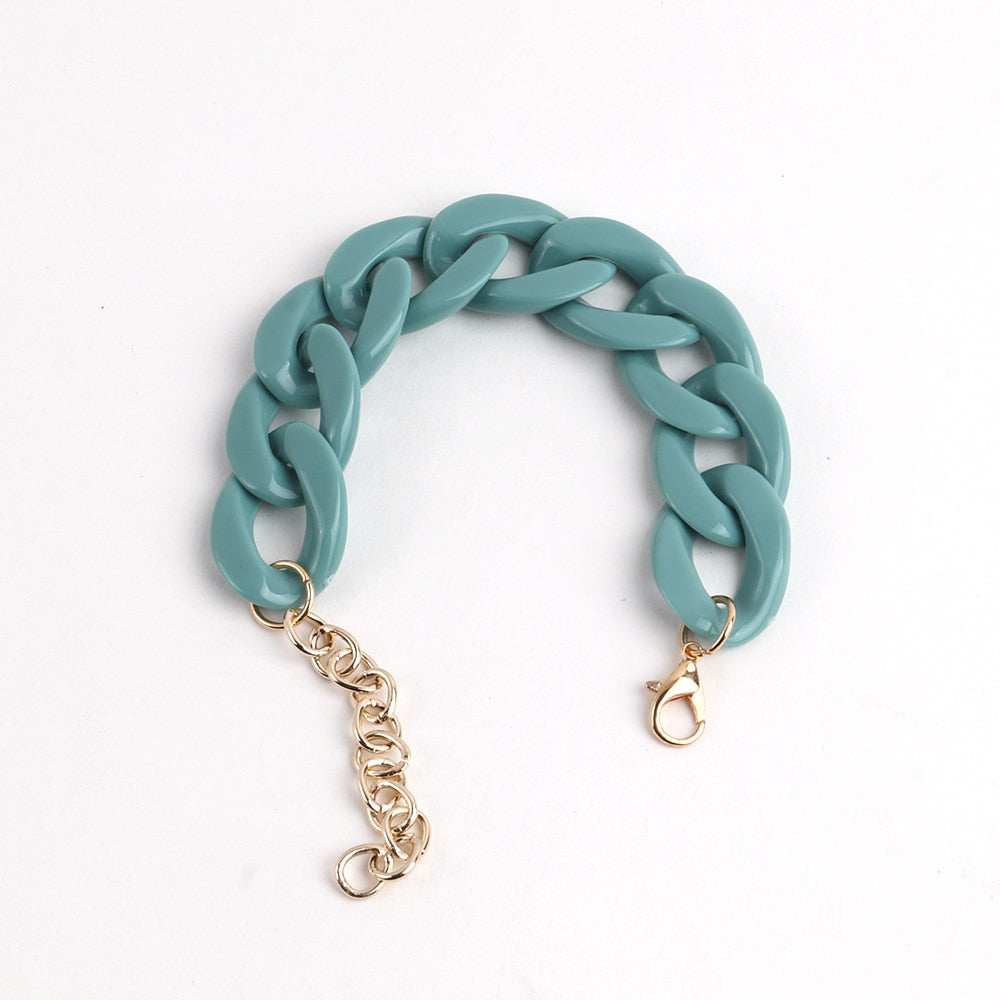 Colorful Acrylic Thick Chain Bracelets - Orchid Unique