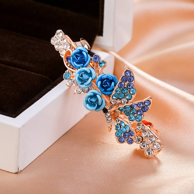 Crystalline rhinestone hairpin - Orchid Unique