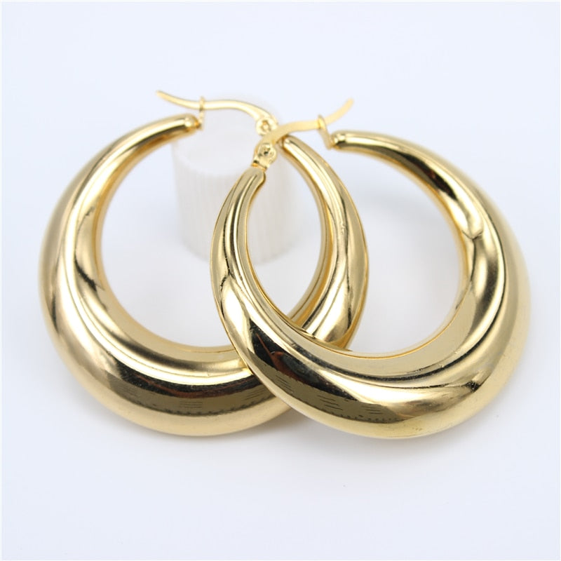 Smooth Exquisite Big Circle Hoop Earrings - Orchid Unique