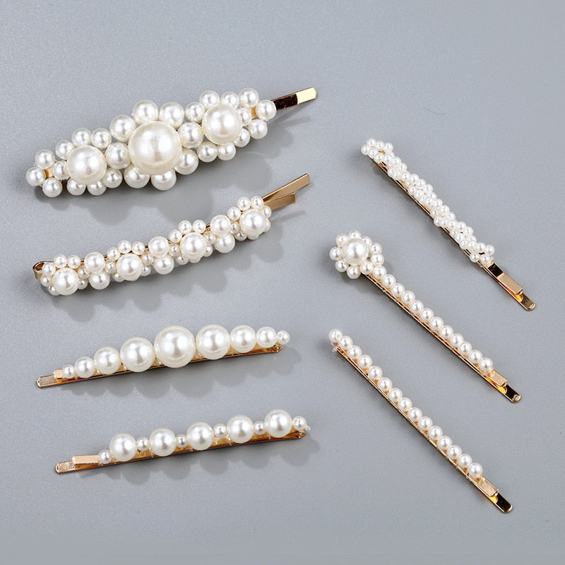 Handmade Pearls Hair Clips - Orchid Unique