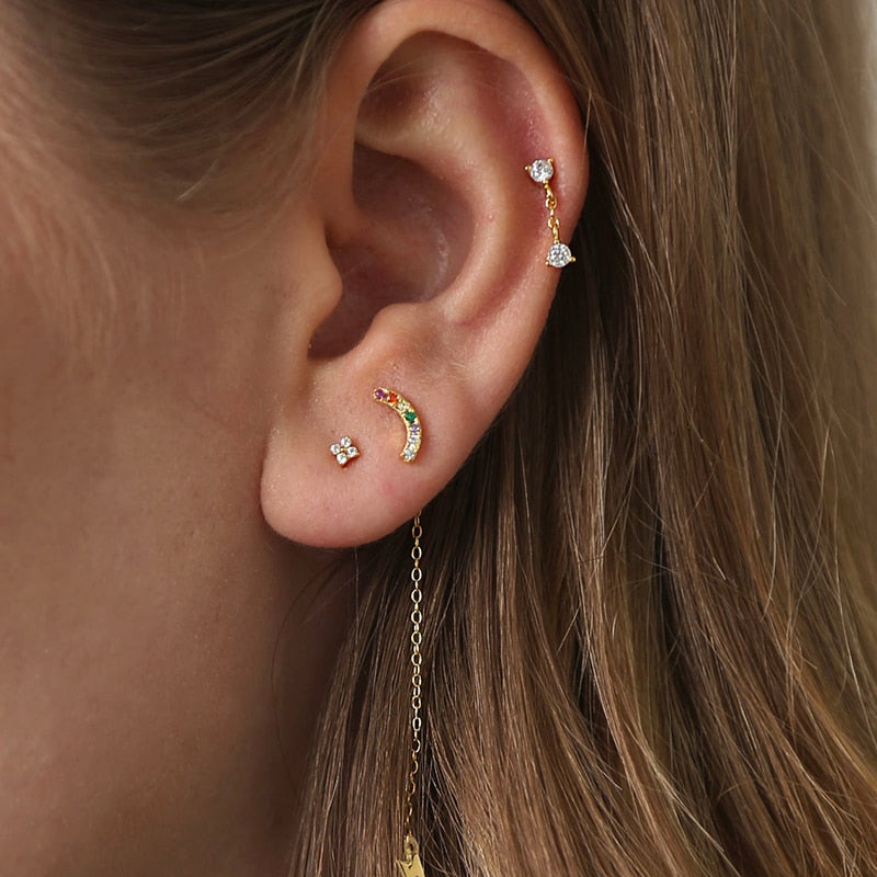Dainty Small Flower Stud Earrings - Orchid Unique