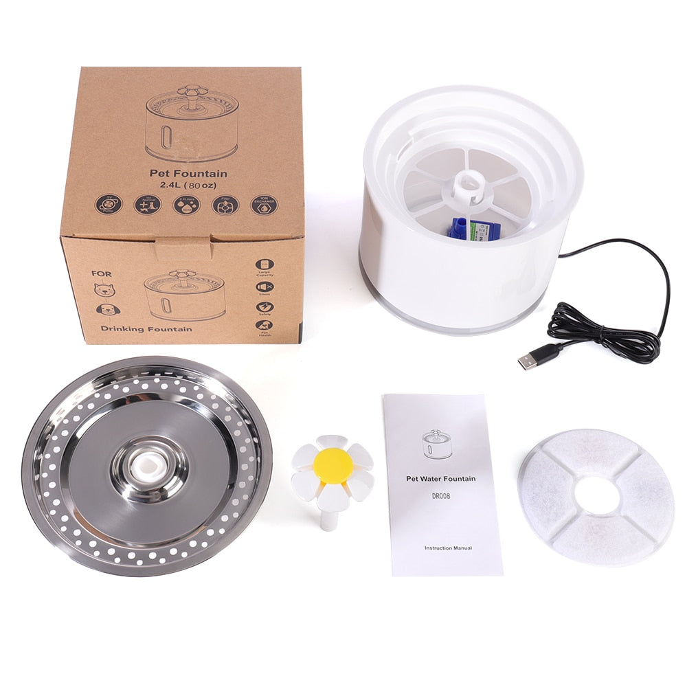 Automatic Pet Cat Water Fountain - Orchid Unique