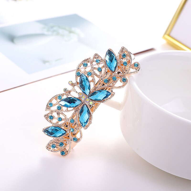 Crystalline rhinestone hairpin - Orchid Unique