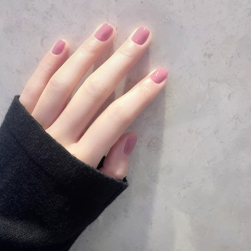Light Color Solid Fake Nails - Orchid Unique