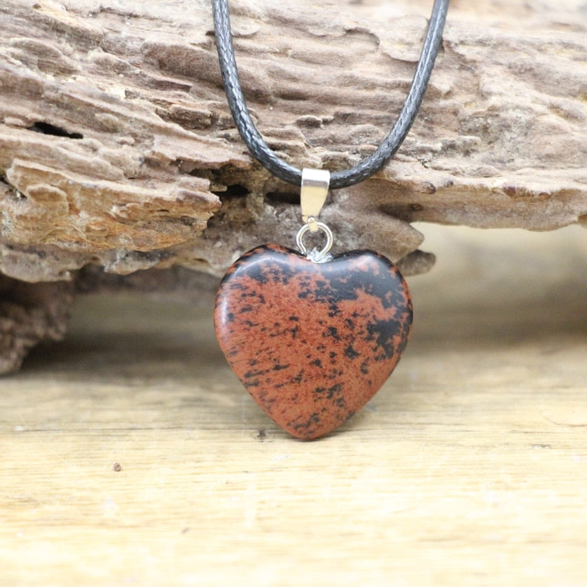 Natural Agates Quartz Heart Shape Pendant - Orchid Unique