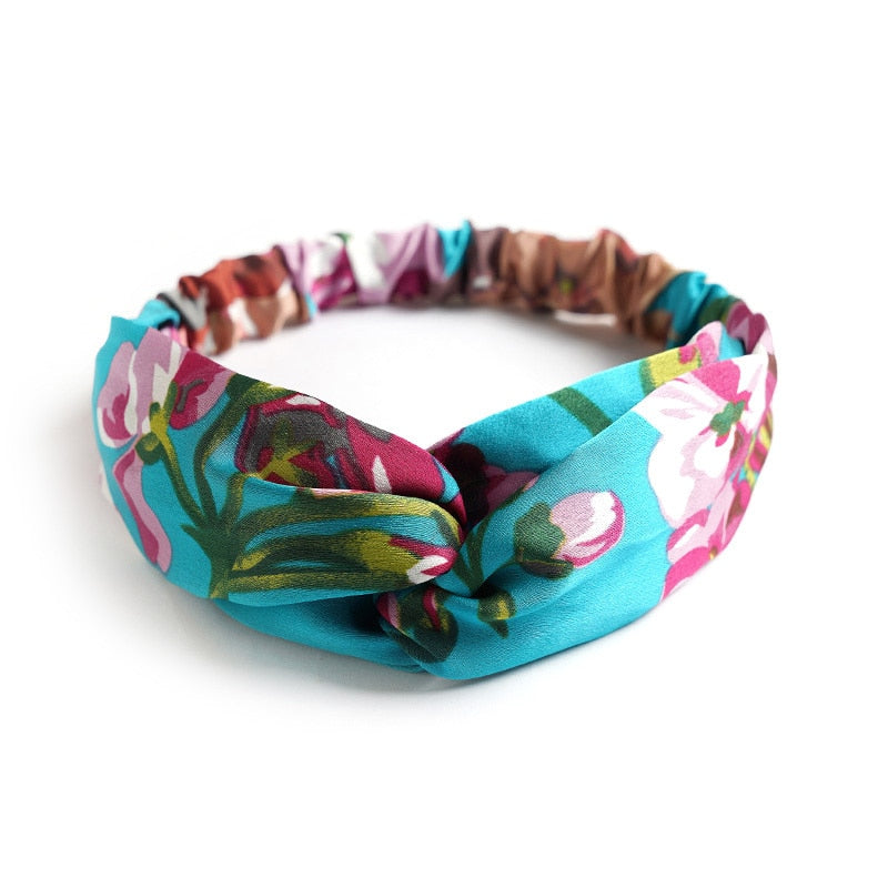 New print Knot Women Headband Vintage Hairband Girls Headwear Leopard Headband Hair Accessories dress Gift hair ties scrunchie - Orchid Unique