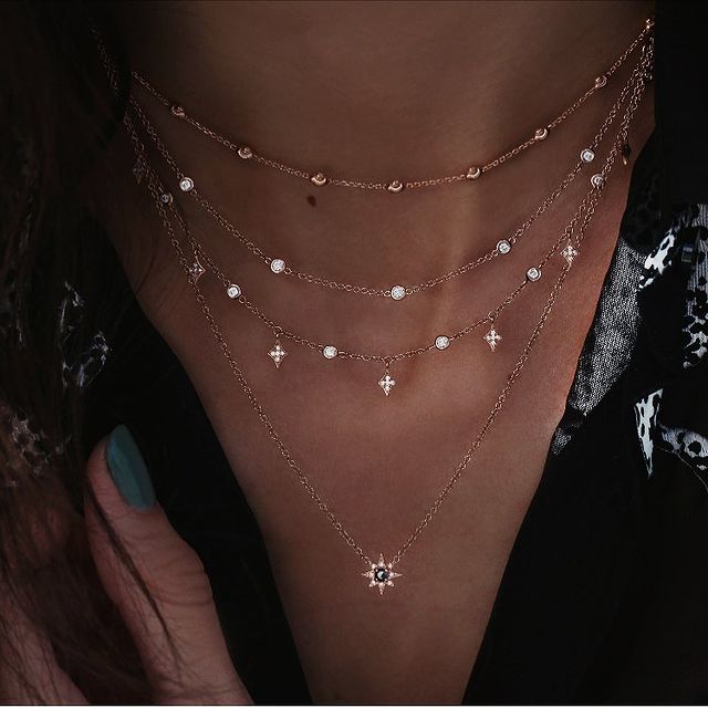 Crystal Stars Pendant Necklaces - Orchid Unique