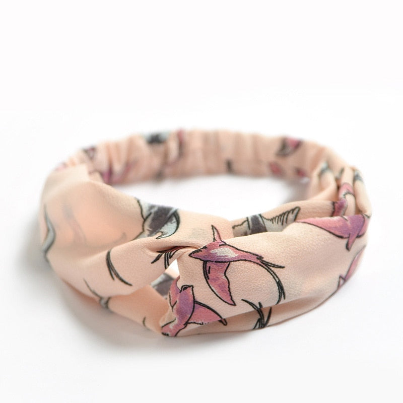 New print Knot Women Headband Vintage Hairband Girls Headwear Leopard Headband Hair Accessories dress Gift hair ties scrunchie - Orchid Unique