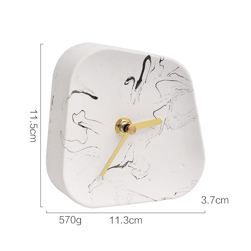 Geometry Shaped Cement Table Clock - Orchid Unique
