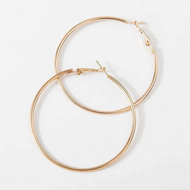 Big Circle Smooth Earrings - Orchid Unique