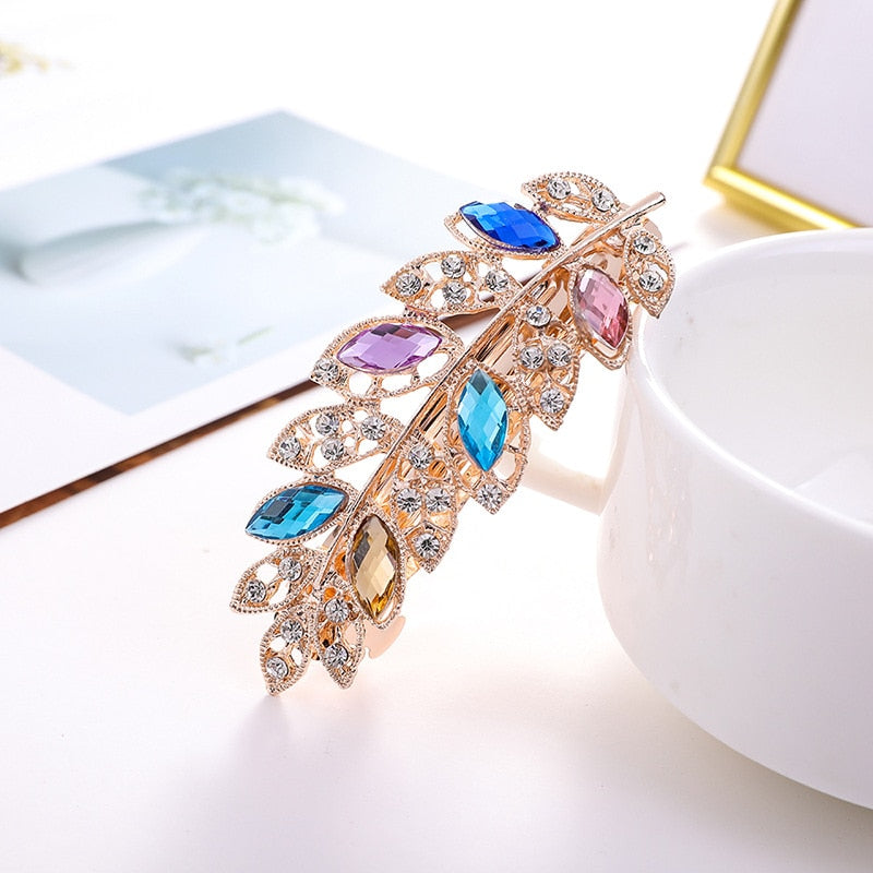 Crystalline rhinestone hairpin - Orchid Unique