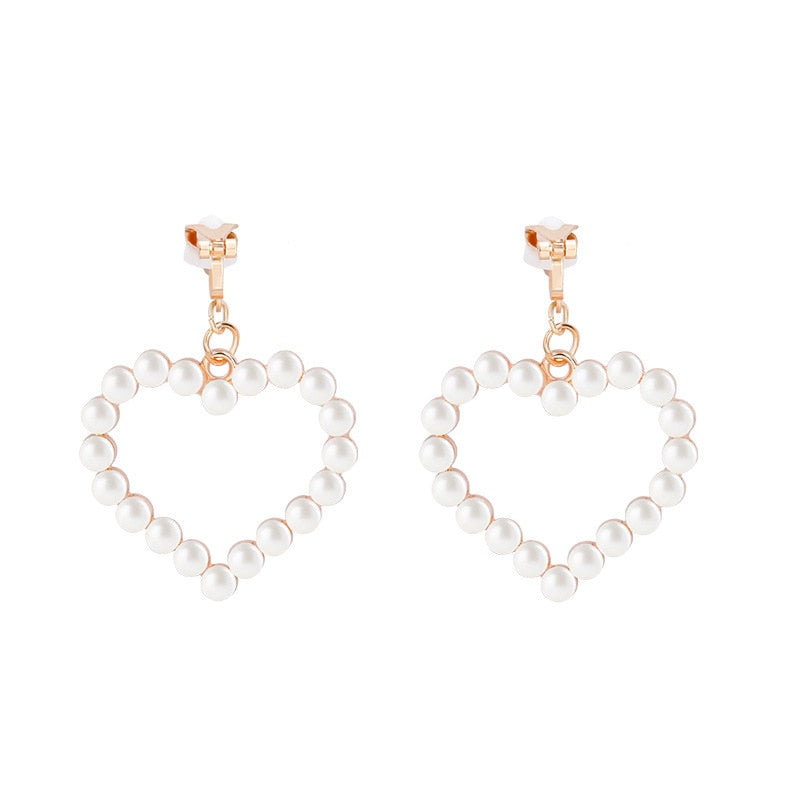 Cute Handmade pearl clip on Earrings - Orchid Unique