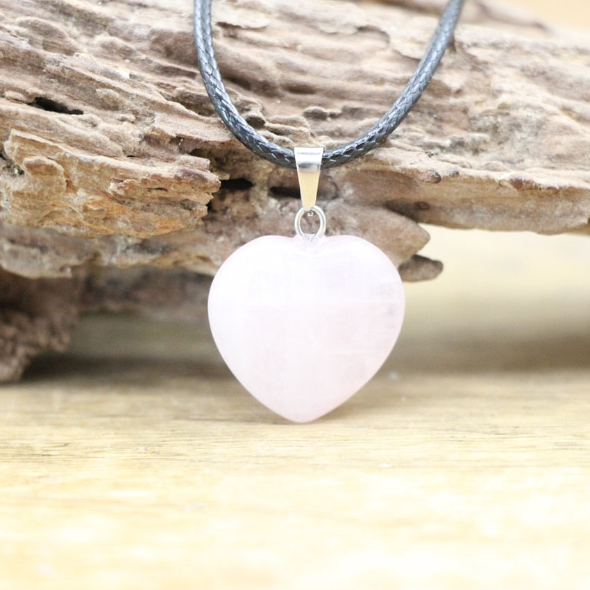 Natural Agates Quartz Heart Shape Pendant - Orchid Unique