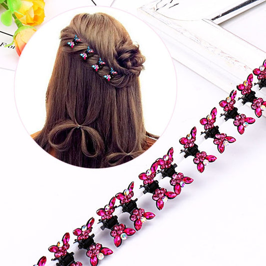Cute Crystal Butterfly Hair Clips - Orchid Unique