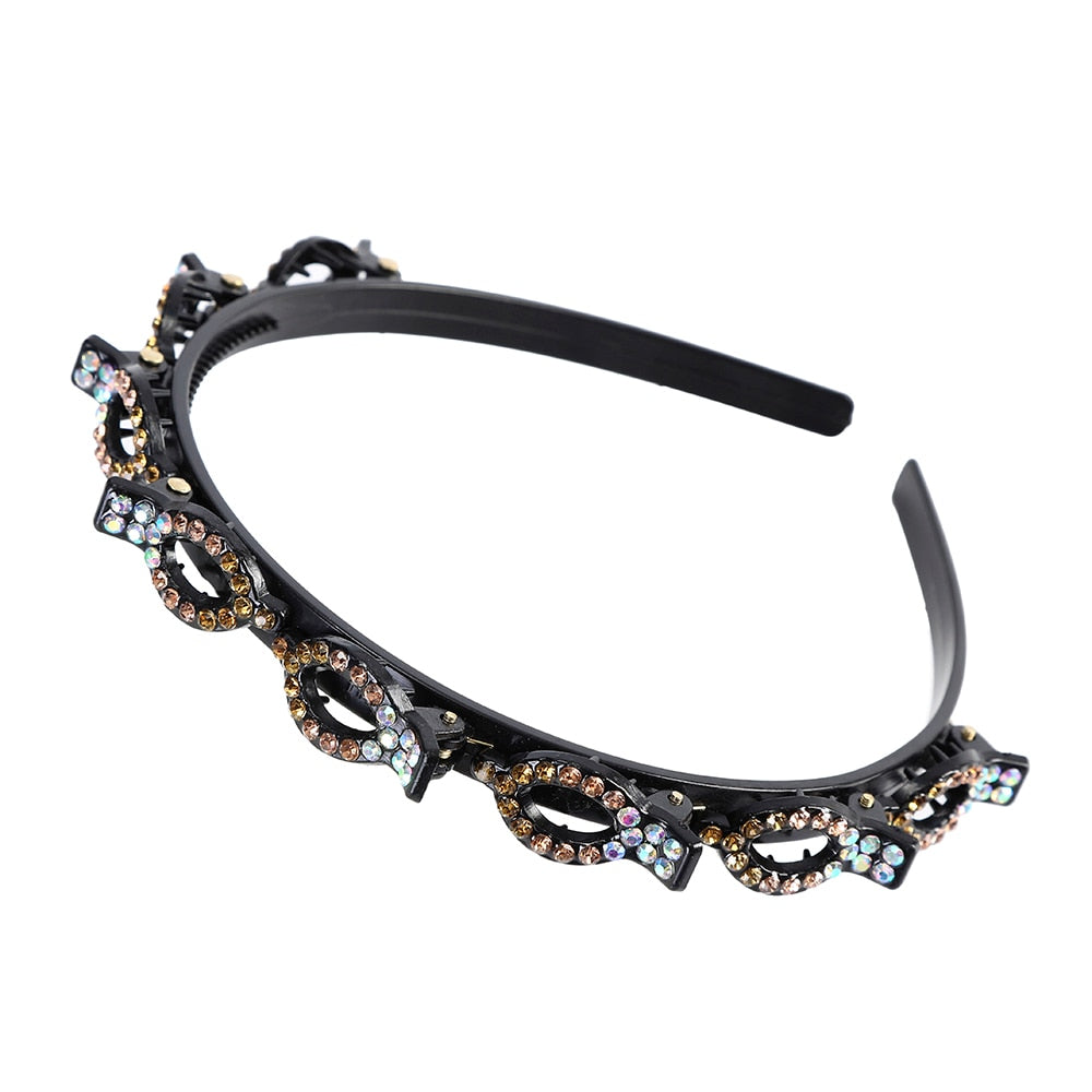 Hairbands Bezel Colorful Rhinestone - Orchid Unique