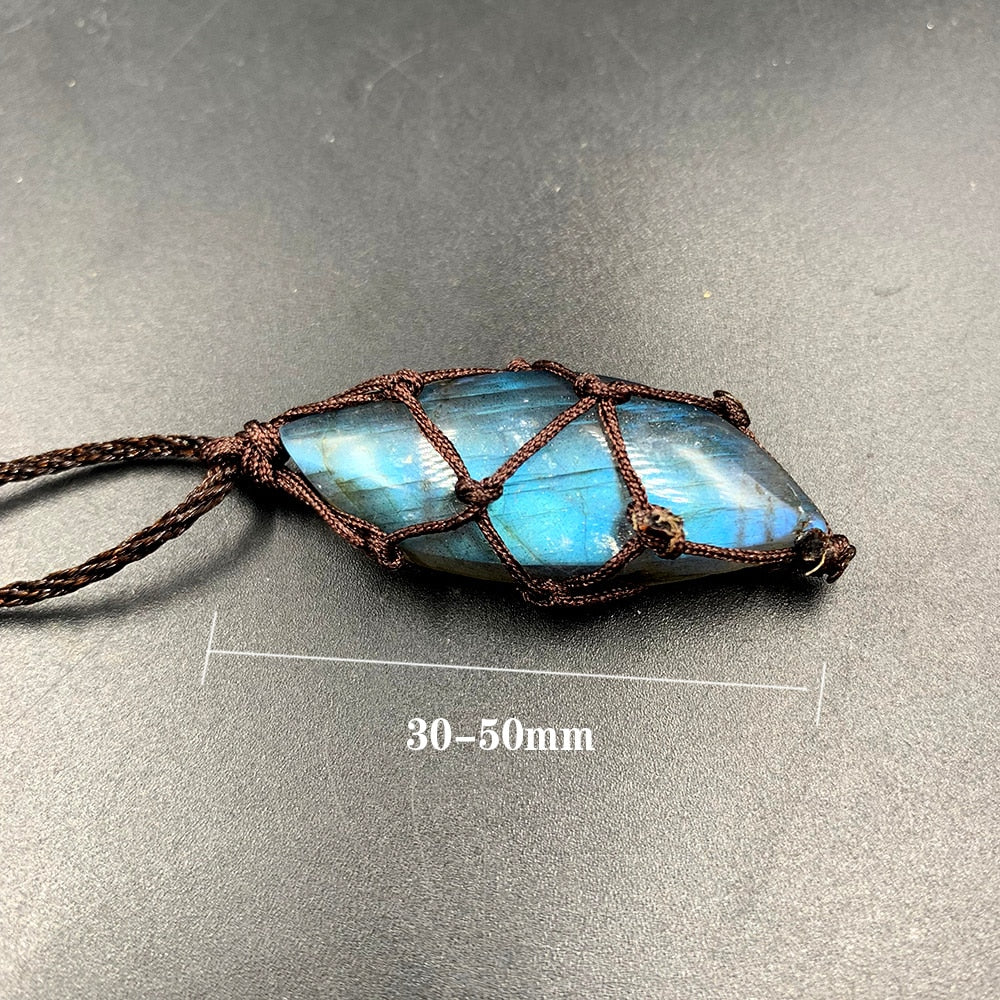 Natural Crystal Labradorite Stone Necklace - Orchid Unique