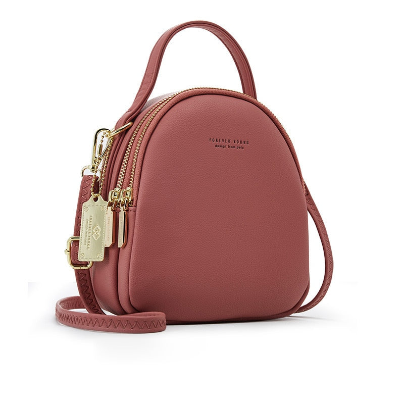 Leather Mini Backpack Purse - Orchid Unique