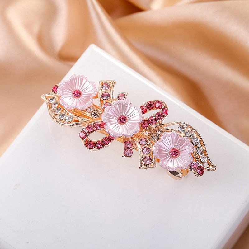 Crystalline rhinestone hairpin - Orchid Unique