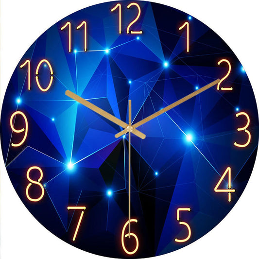 Moonlight And Stars Wall Clock - Orchid Unique