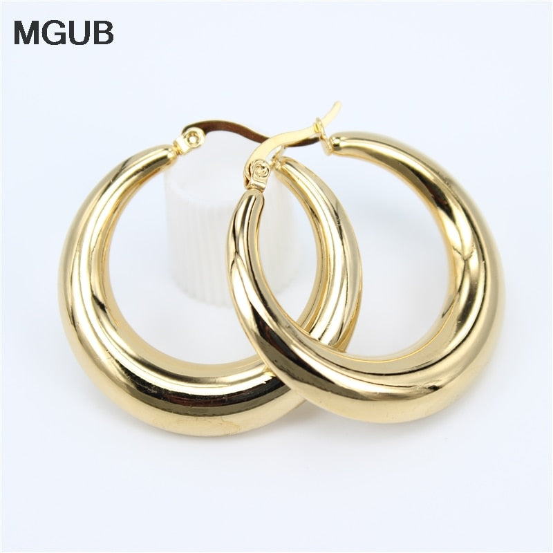 Smooth Exquisite Big Circle Hoop Earrings - Orchid Unique