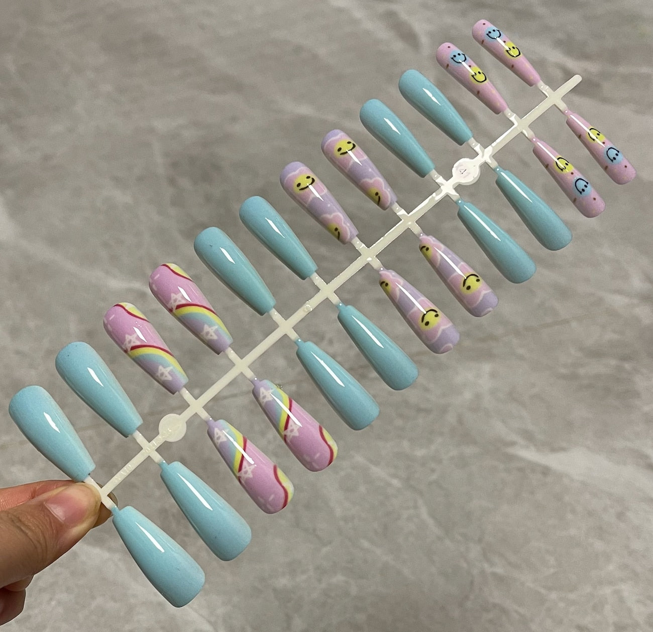 Long False Nails Tips - Orchid Unique