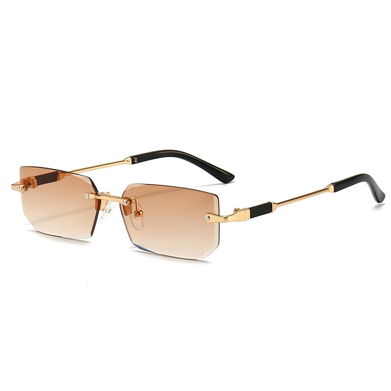 Rectangular Rimless Sunglasses - Orchid Unique