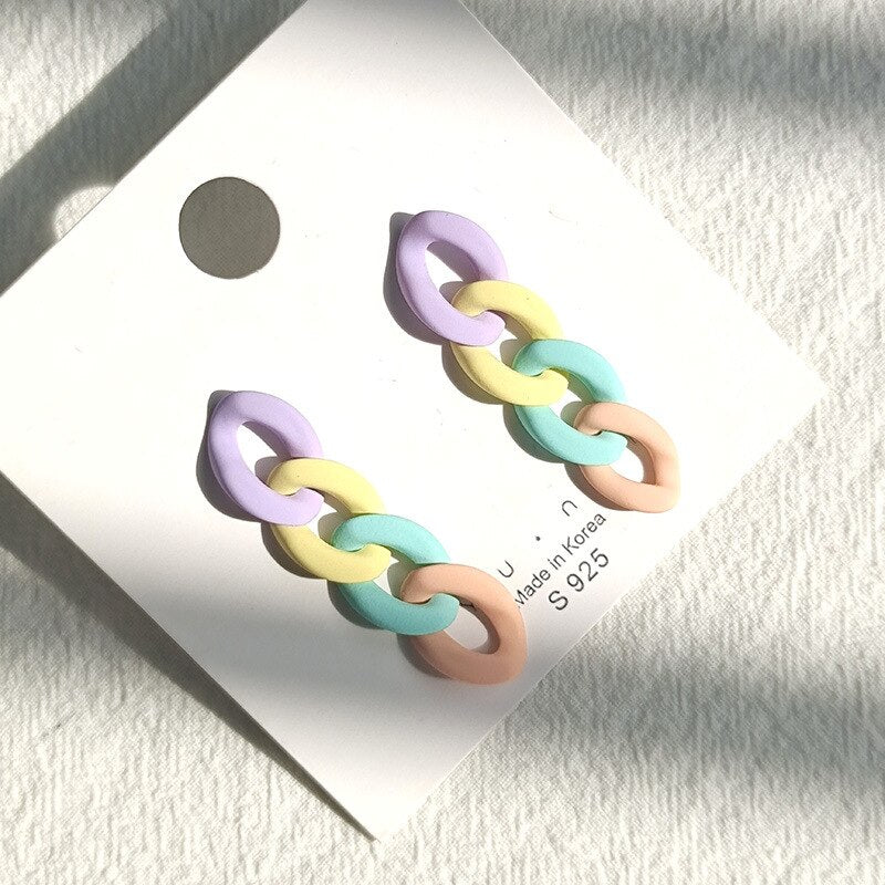 Candy Color Acrylic Earrings - Orchid Unique