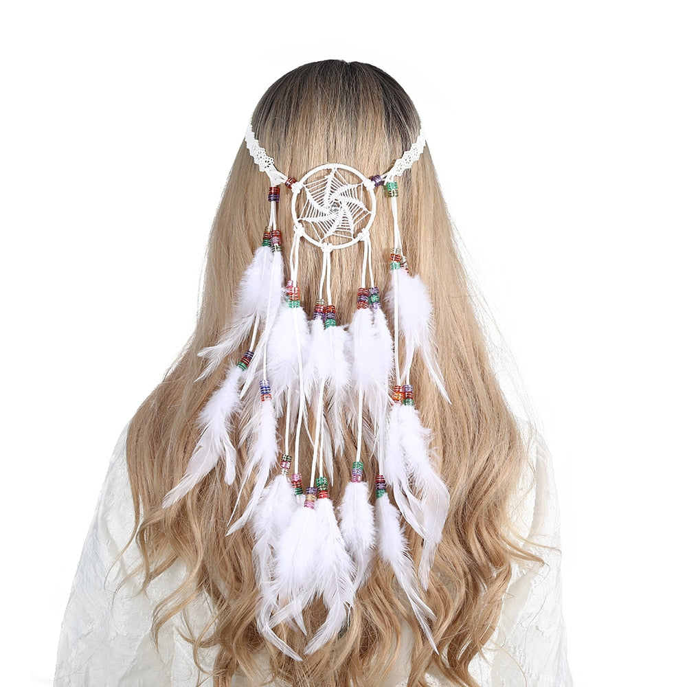 Festival Boho Feather Headband - Orchid Unique