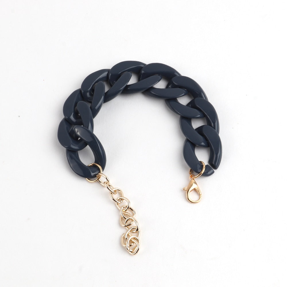 Colorful Acrylic Thick Chain Bracelets - Orchid Unique