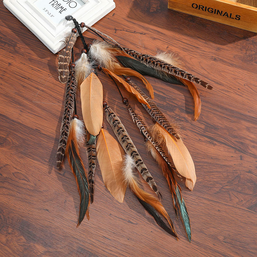 Levao Indian Festival Tassel Feather Hair Combs Hairpins for Women Hippie Headpiece Ethnic Head Band Hair Comb Clips Headwear - Orchid Unique