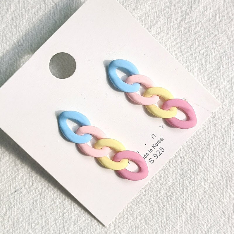 Candy Color Acrylic Earrings - Orchid Unique