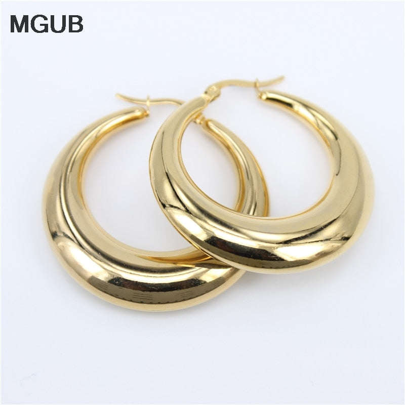 Smooth Exquisite Big Circle Hoop Earrings - Orchid Unique