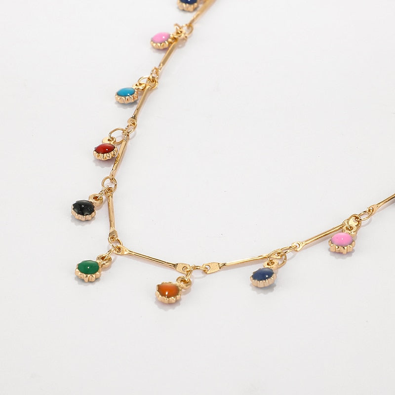 Bohemian Colorful Beaded Necklace - Orchid Unique