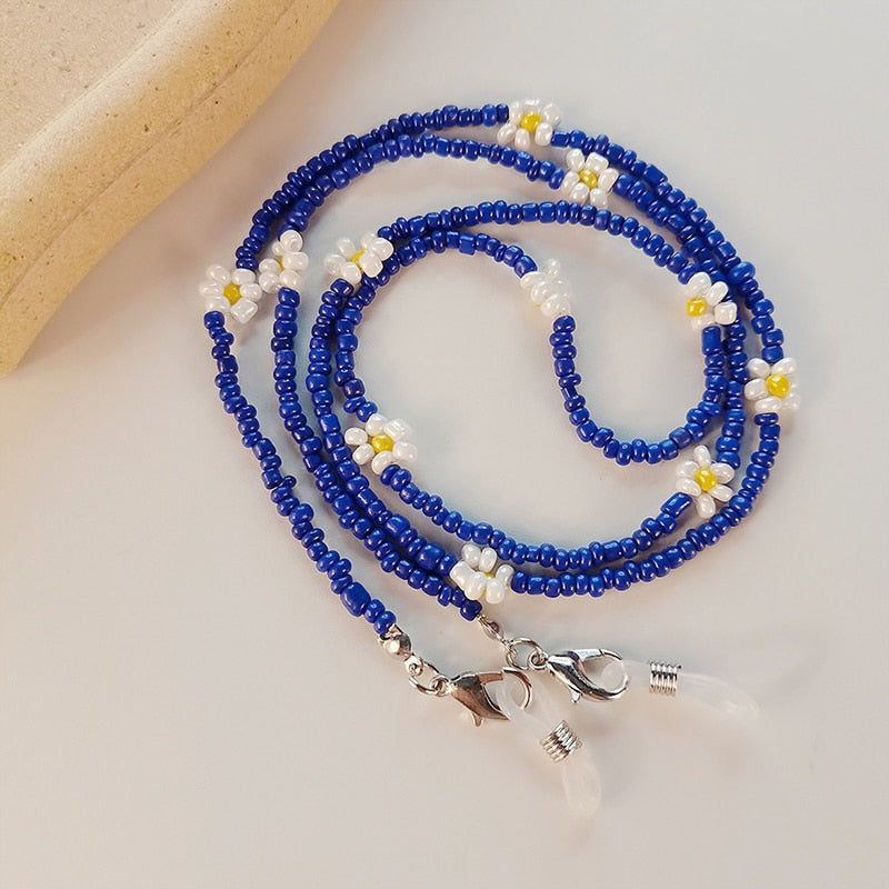 Mixed Color Beads Mask Strap - Orchid Unique
