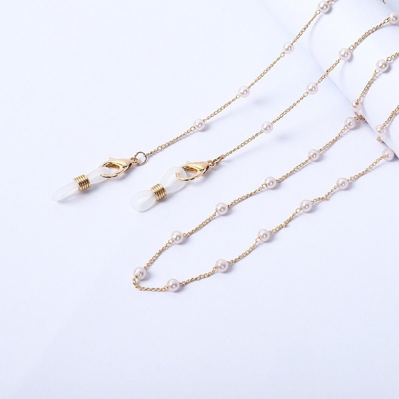 Acrylic Pearl Crystal Eyeglasses Chains - Orchid Unique
