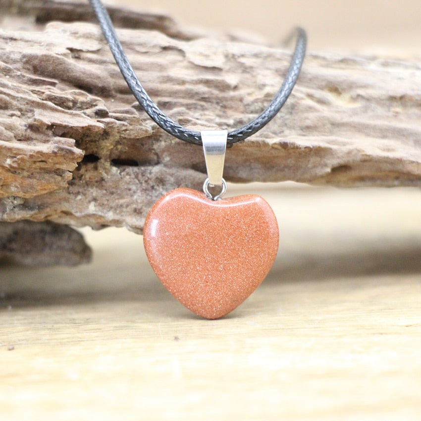 Natural Agates Quartz Heart Shape Pendant - Orchid Unique