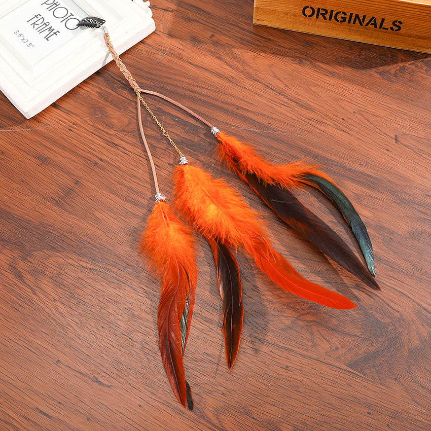 Levao Indian Festival Tassel Feather Hair Combs Hairpins for Women Hippie Headpiece Ethnic Head Band Hair Comb Clips Headwear - Orchid Unique