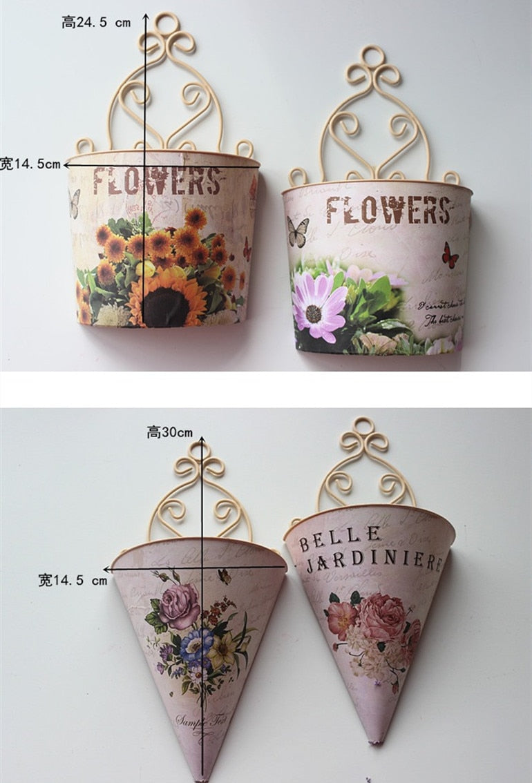 Plastic Wall Hanging Flower Vase-Basket Pot - Orchid Unique