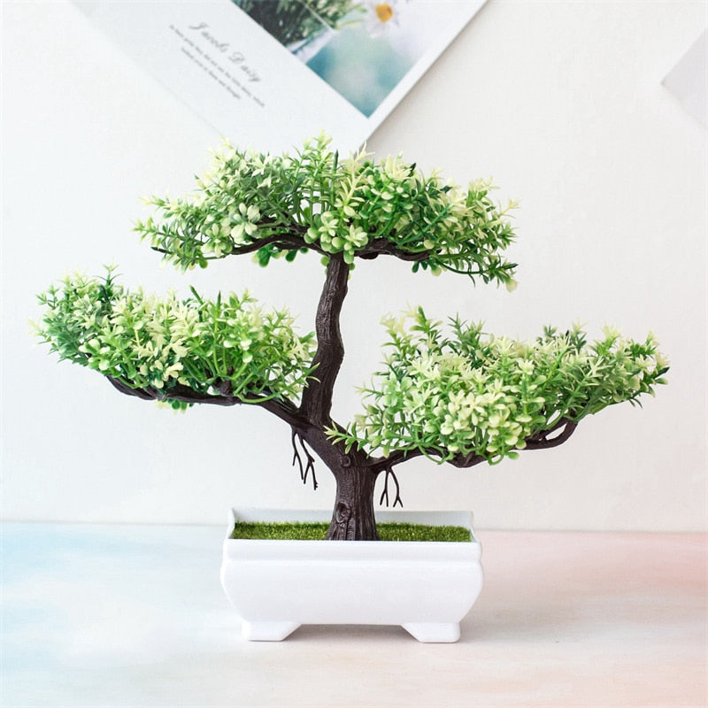 Vase + Artificial Bonsai Small Tree Pot - Orchid Unique
