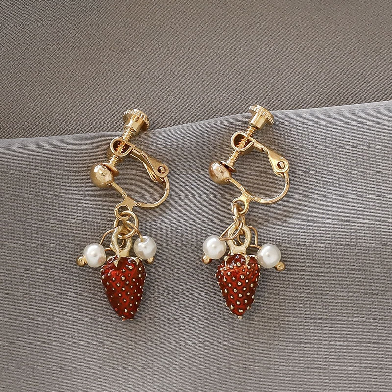 Cute Handmade pearl clip on Earrings - Orchid Unique