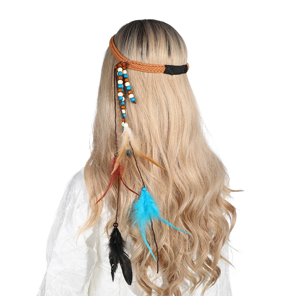 Festival Boho Feather Headband - Orchid Unique