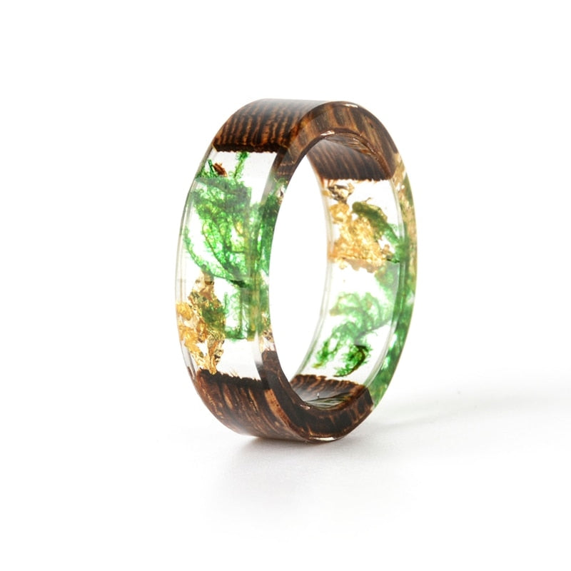 Handmade Dried Flower Epoxy Ring - Orchid Unique