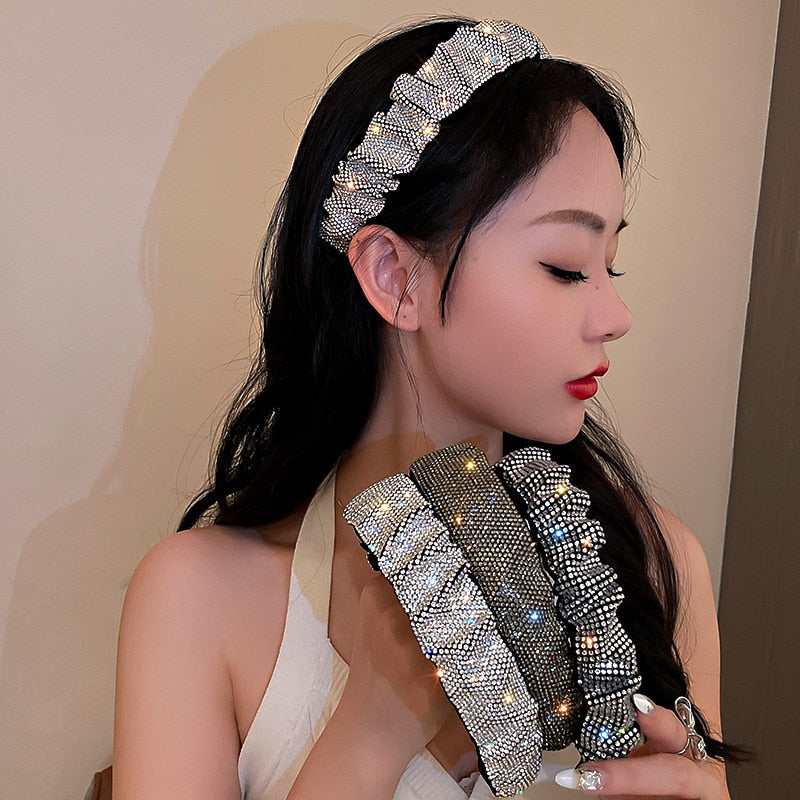 Vintage White Black Rhinestone Hairbands - Orchid Unique