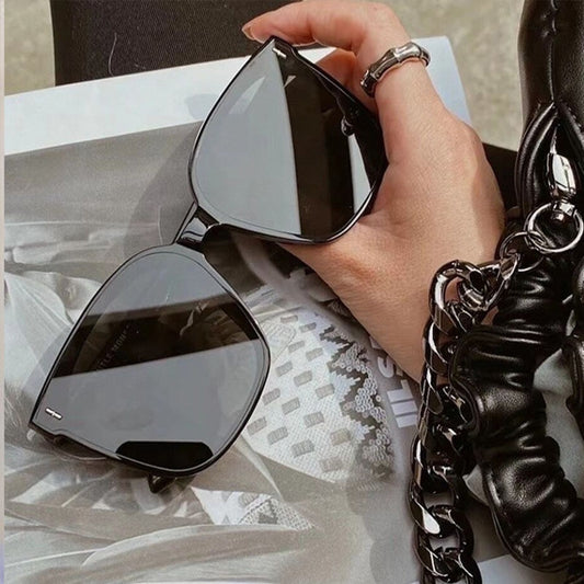 OLOEY New Sunglasses Women Luxury Designer Vintage Square Sun Glasses Classic Eyewear for Lady UV400 Big Frame - Orchid Unique