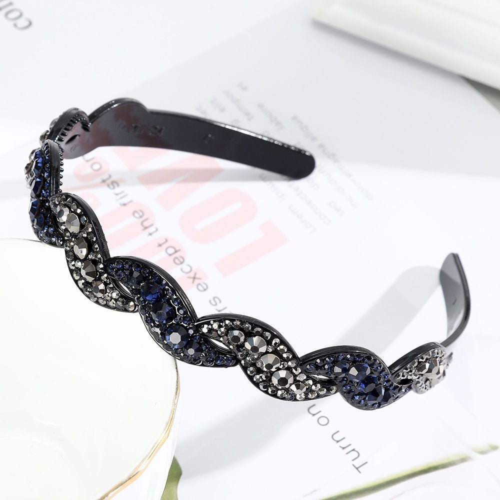 Hairbands Bezel Colorful Rhinestone - Orchid Unique