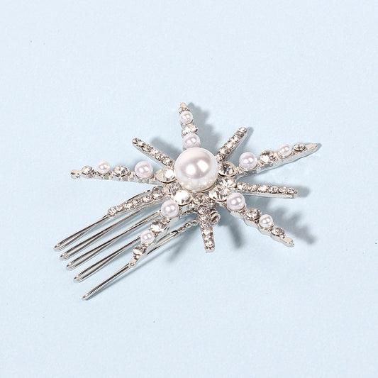 Fashion Star Rhinestone Pearl Hair Pin - Orchid Unique